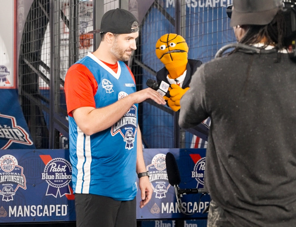 Mr.Pop Interviewing the Winner of the Pop-A-Shot National Championship in 2024