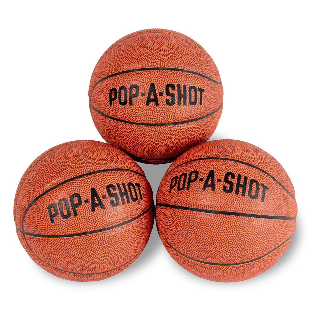 Pop-A-Shot Leather Basketballs - 3-Pack