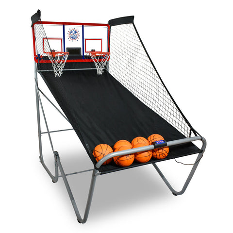 pop-a-shot indoor outdoor dual shot basketball game angled on white background